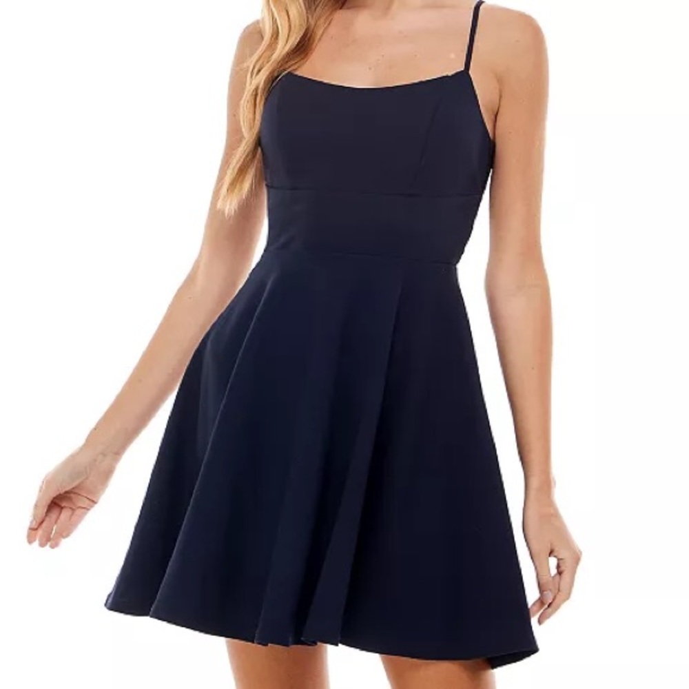 White A Line Dress with Lace Back